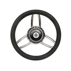 Savoretti Steering Wheel T26B - Black/SS - Ø 35 cm
