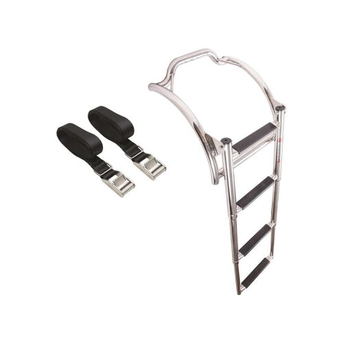 Stainless Steel Inflatable Boat Swimming Ladder, 4 Steps