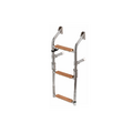 SS Boarding ladder - folding. 3 step Teak
