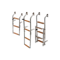 SS Boarding ladder - folding. 3 step Teak