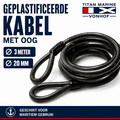 Geplastificeerde  Staalkabel 20 mm - 3 m - met oog