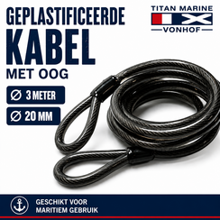 Kunststoffummanteltes Stahlseil 20 mm - 3 m - mit Öse