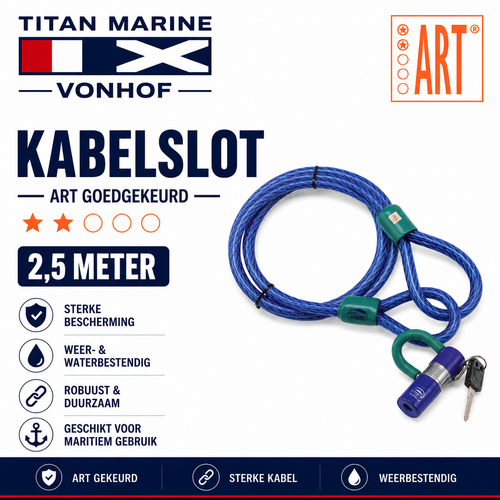 Stazo ART Beugelslot met kabel - 2,5 m