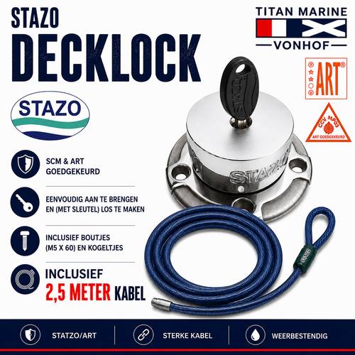 STAZO Decklock incl. 2,5 m. kabel - ART/CCV gekeurd