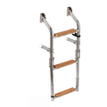 Foldable Stainless Steel Swimming Ladder - Teak Wood