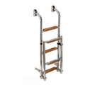 Foldable Stainless Steel Swimming Ladder - Teak Wood