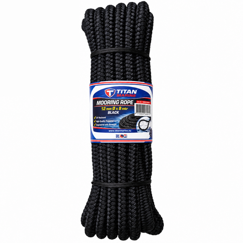 Mooring line - Double braided PO - Black