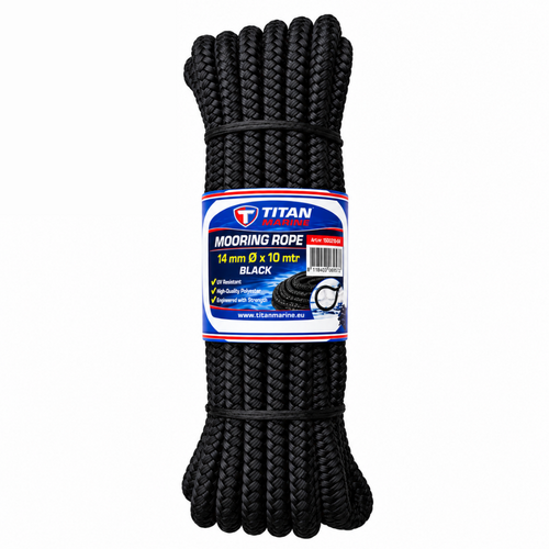 Mooring line - Double braided PO - Black