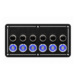 Aluminium paneel horizontaal 6 switches