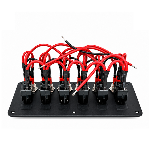 Aluminum panel horizontal 6 switches