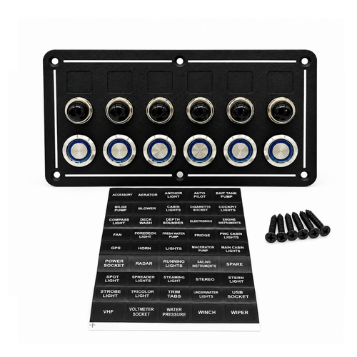 Aluminum panel horizontal 6 switches