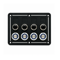 Aluminium paneel horizontaal 4 switches
