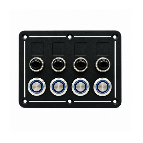 Aluminium paneel horizontaal 4 switches