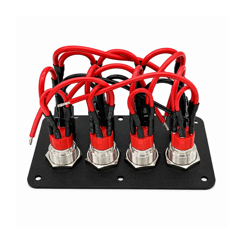 Aluminium paneel horizontaal 4 switches