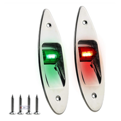 LED Hull Mount Navigation Light Stainless Steel - Set