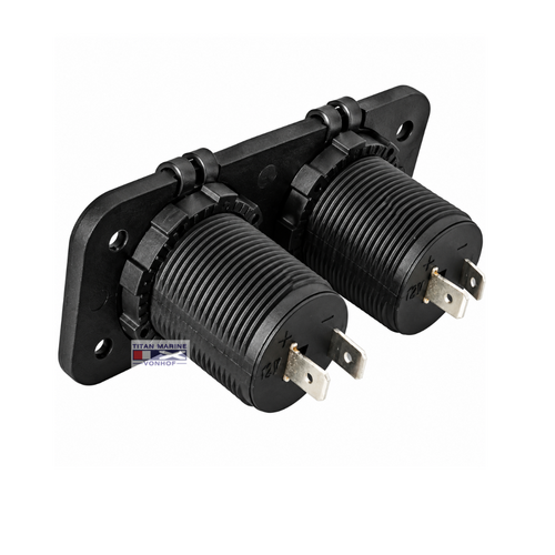 TM 12 V inbouw stopcontact dubbel -waterdicht