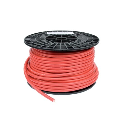 Dubbel geïsoleerde accukabel 16mm2 rood, rol 50m