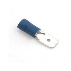Kabelschoen vlakstekker 6,3*0.8 mm blauw 100st.