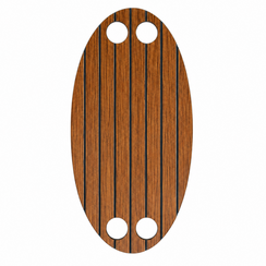 HPL Teak Inlay for Oval Tables - Brown / Black
