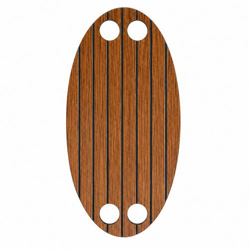 HPL inleg Teak voor ovale tafels - Bruin / Zwart