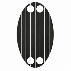 HPL Teak Inlay for Oval Tables - Black / White