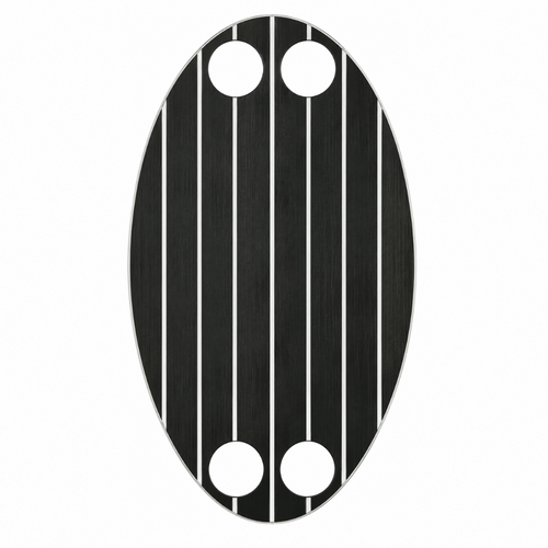 HPL Teak Inlay for Oval Tables - Black / White