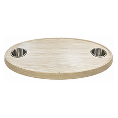 Oval table white teak look