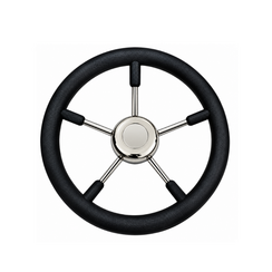 Riviera Steering Wheel Stainless Steel 316 - Black - 40 cm