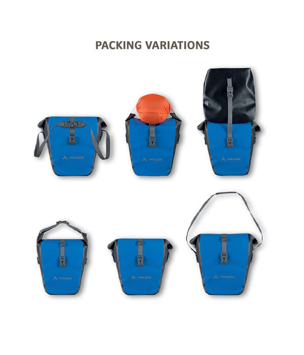 Vaude Aqua Back Plus: 2 Waterdichte fietstassen met extra volume vak