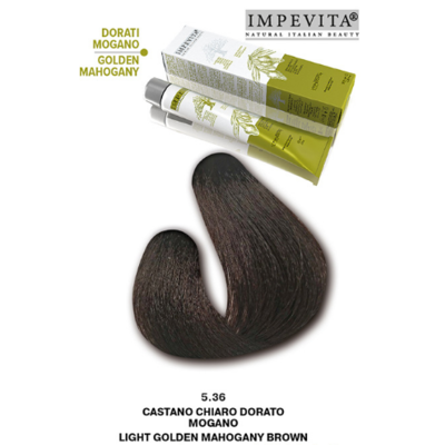 Imperity Impevita Hair Dye Ammonia Free 5.36 Light Gold Mahogany Brown, 100 ml