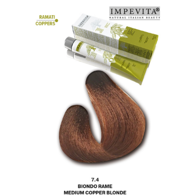 Imperity Impevita Hair Dye Ammonia Free 7.4 Medium Copper Brown, 100 ml