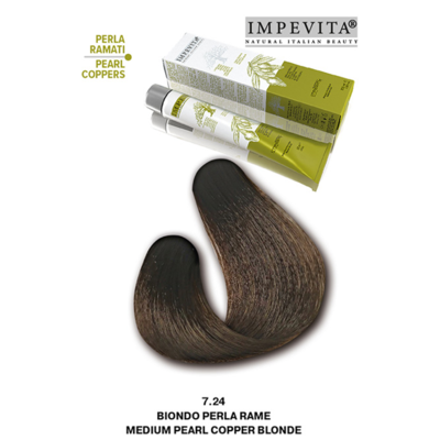 Imperity Impevita Hair Dye Ammonia Free 7.24 Medium Pearl Copper Blonde, 100 ml