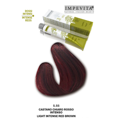 Imperity Impevita Hair Dye Ammonia Free 5.55 Light Intense Red Brown, 100 ml