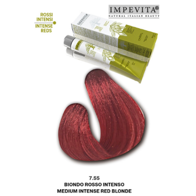 Imperity Impevita Haarverf Ammoniak Vrij 7.55 Medium Intens Rood Blond, 100 ml