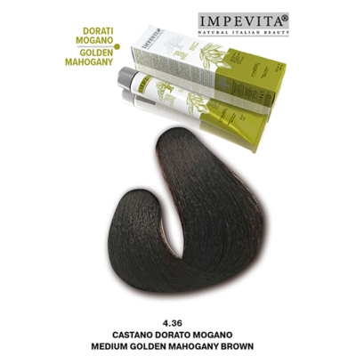 Imperity Impevita Hair Dye Ammonia Free 4.36 Medium Gold Mahogany Brown, 100 ml