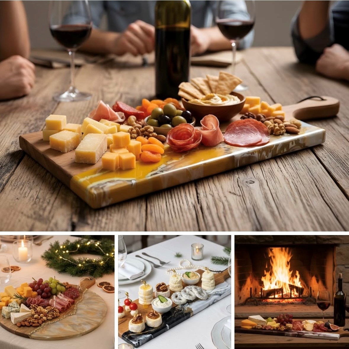 Luxury handmade resin cheese/charcuterie boards