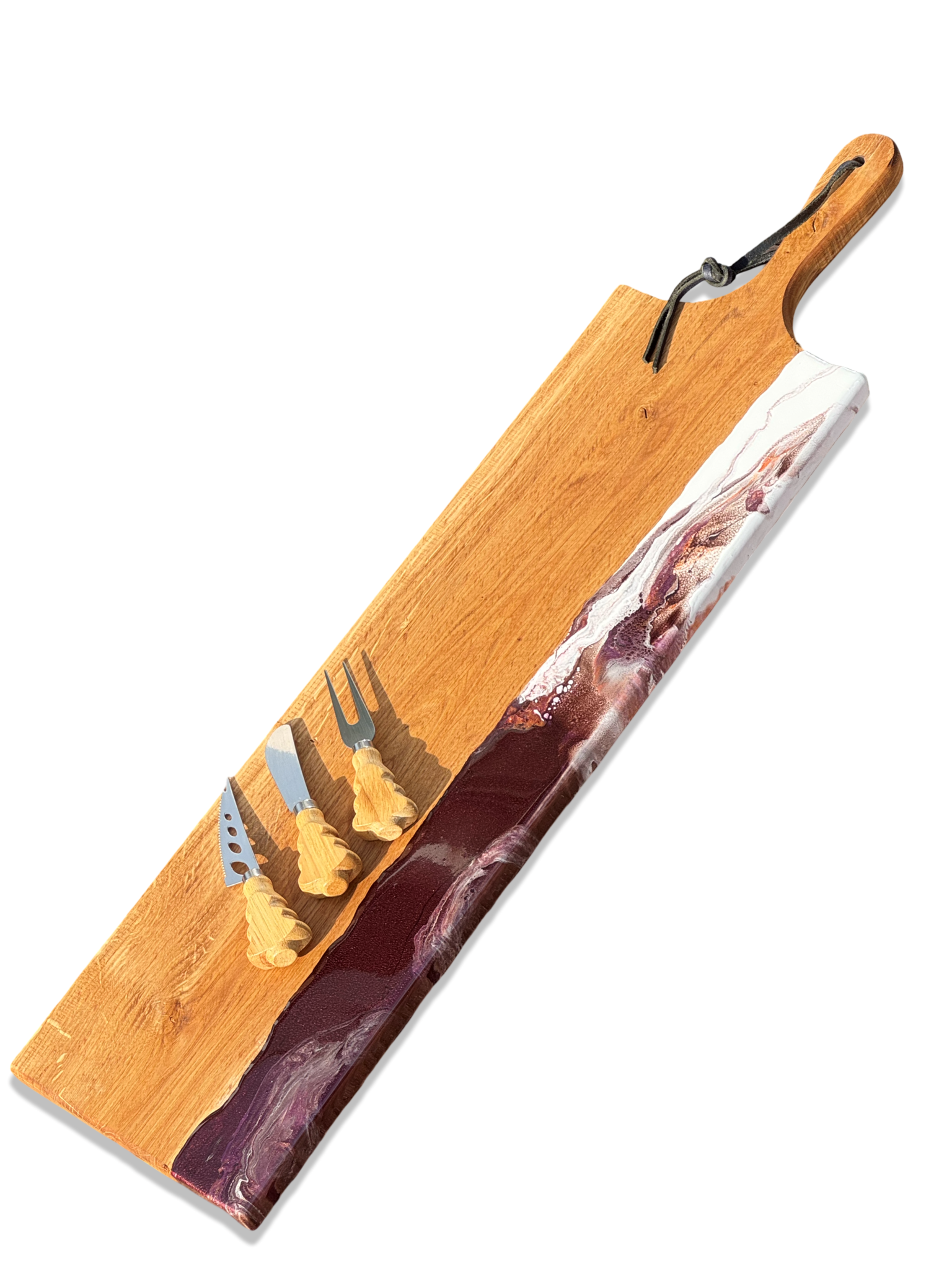 Handgemaakte unieke borrelplanken met epoxy