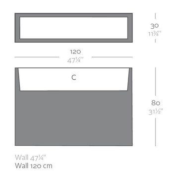 Vondom WALL 120 bloembak