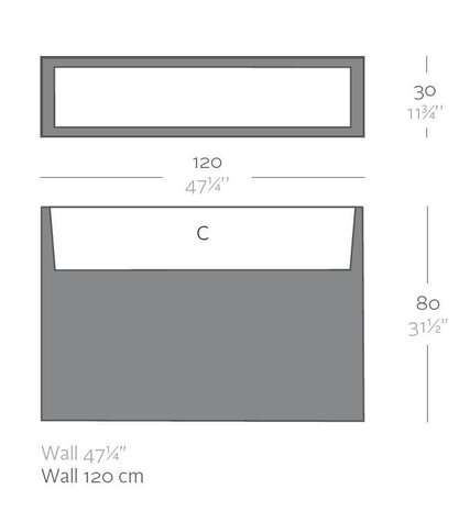 Vondom WALL 120 bloembak Vondom WALL 120 bloembak