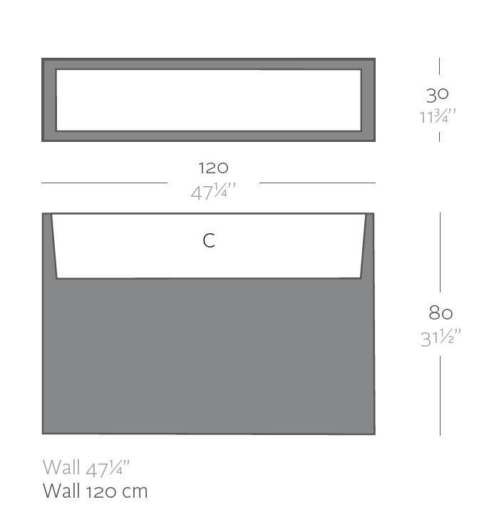 Vondom WALL 120 bloembak