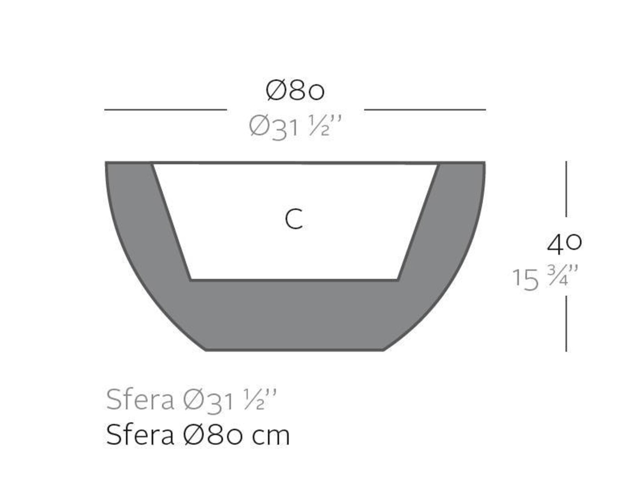 Vondom SFERA 80 bloembak Vondom SFERA 80 bloembak
