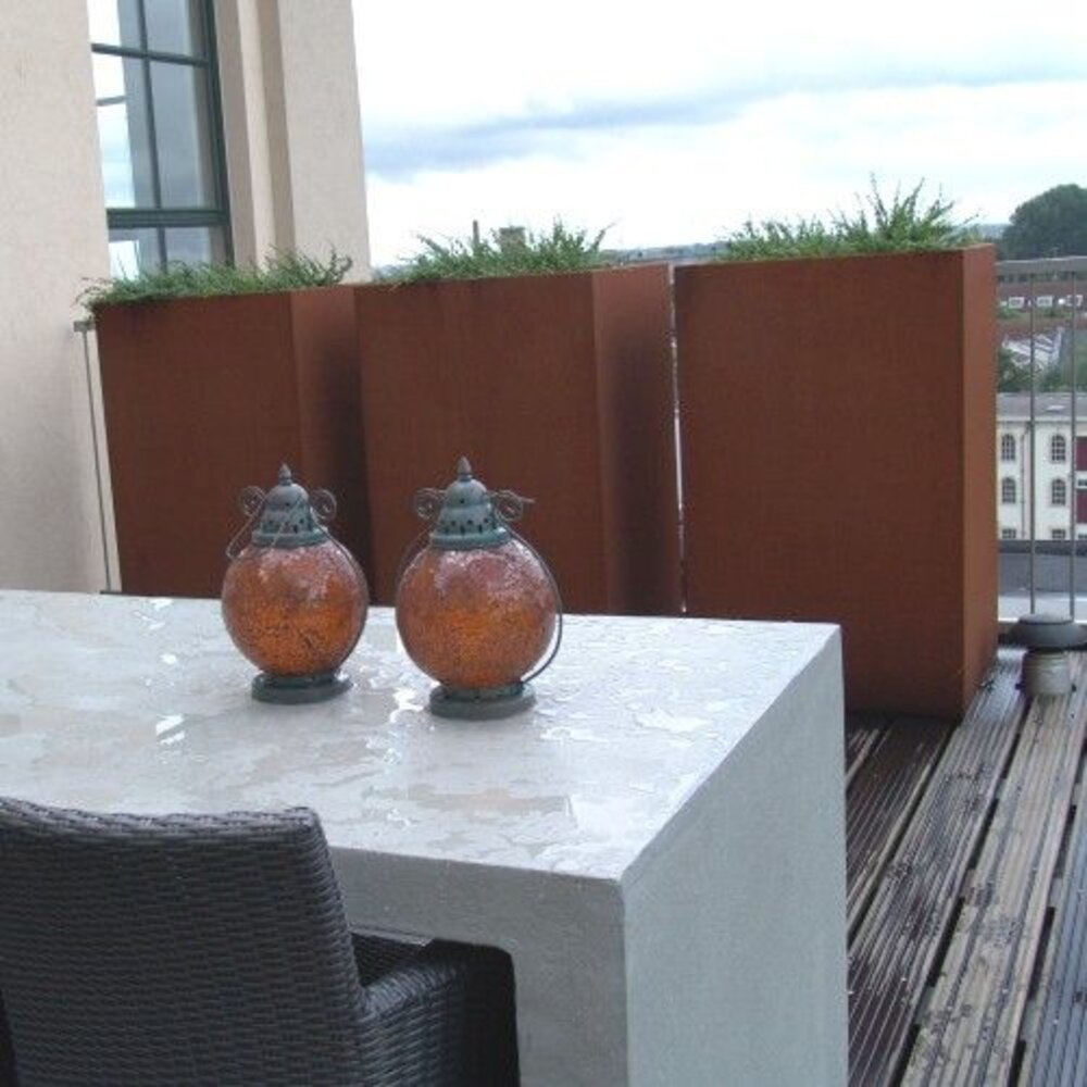 Andes cortenstaal 120x120x60 cm plantenbak Andes cortenstaal 120x120x60 cm plantenbak