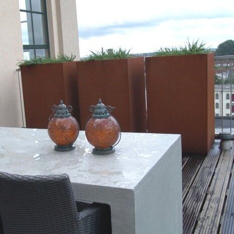 Andes cortenstaal 120x120x60 cm plantenbak Andes cortenstaal 120x120x60 cm plantenbak