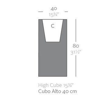 Vondom Cubo Alto 80 bloembak