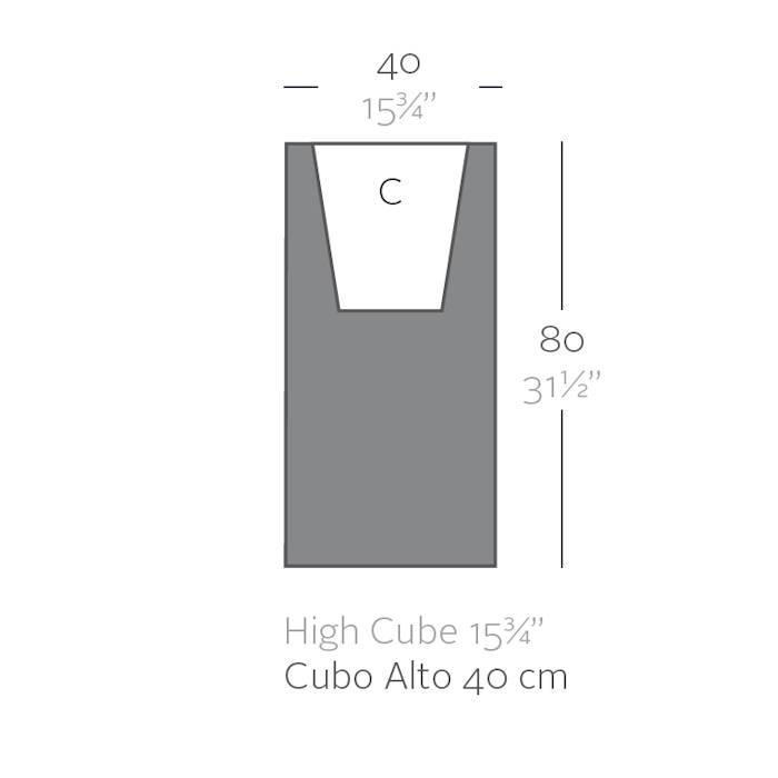 Vondom Cubo Alto 80 bloembak