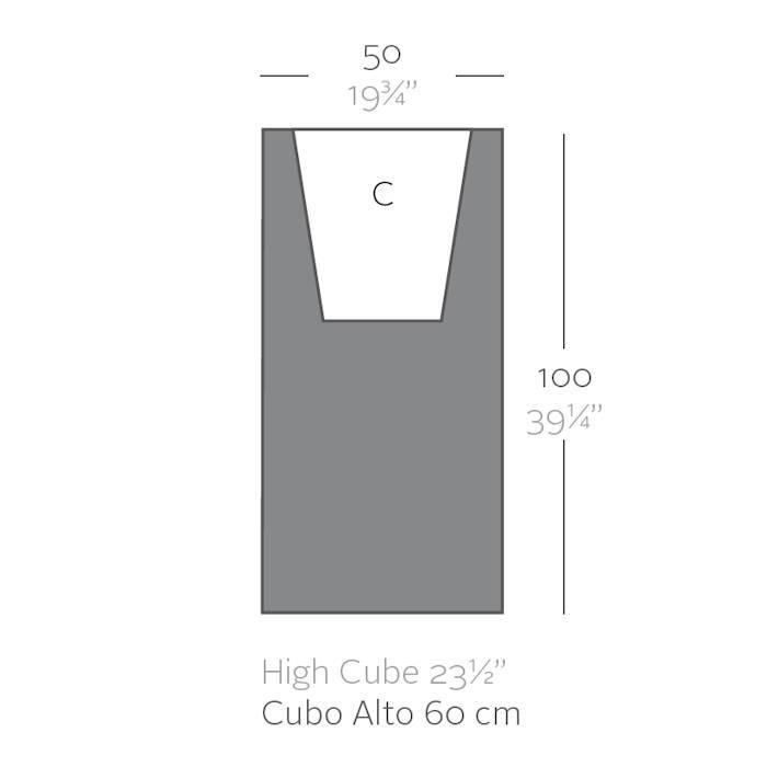 Vondom Cubo Alto 100 bloembak