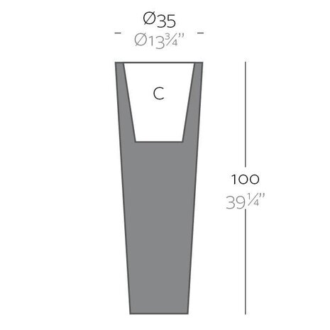 Vondom Cono Alto 35 x 100 bloembak Vondom Cono Alto 35 x 100 bloembak