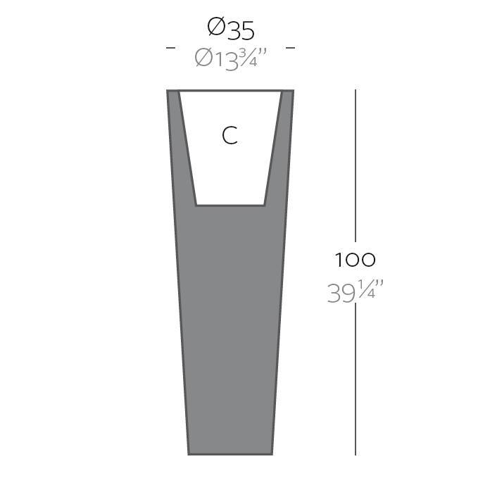 Vondom Cono Alto 35 x 100 bloembak