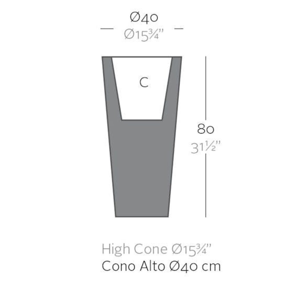 Vondom Cono Alto 40 x 80 bloembak