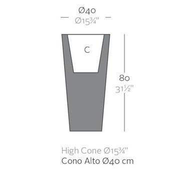 Vondom Cono Alto 40 x 80 bloembak